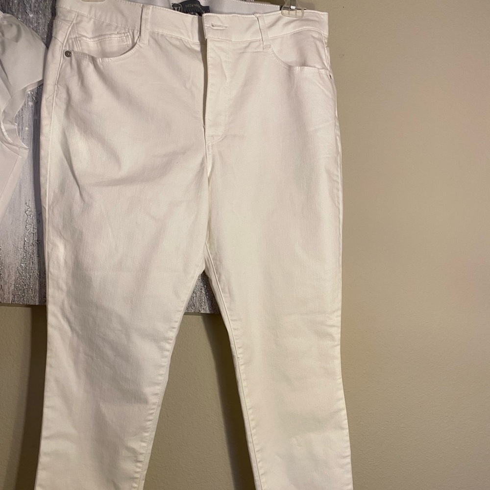 NWT Wit & Wisdom Absolution High Rise Ankle Length white Jeans size 14